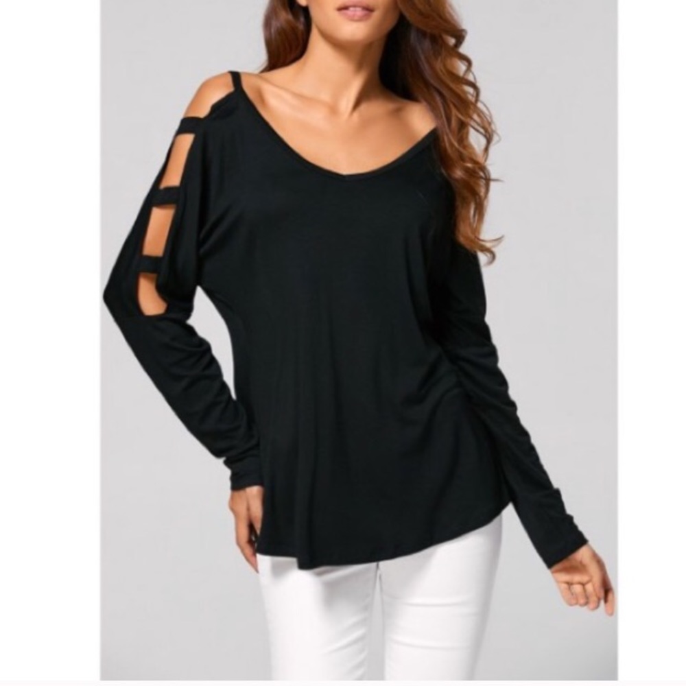 Cut out cold shoulder top