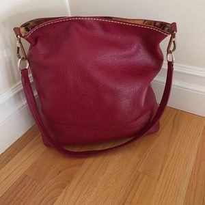 Plinio Visona hobo red leather bag