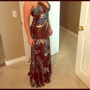 100% silk floor length dress