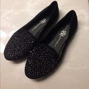 Black studded flats