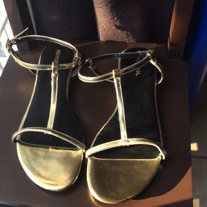 Merona gold t-strap sandals
