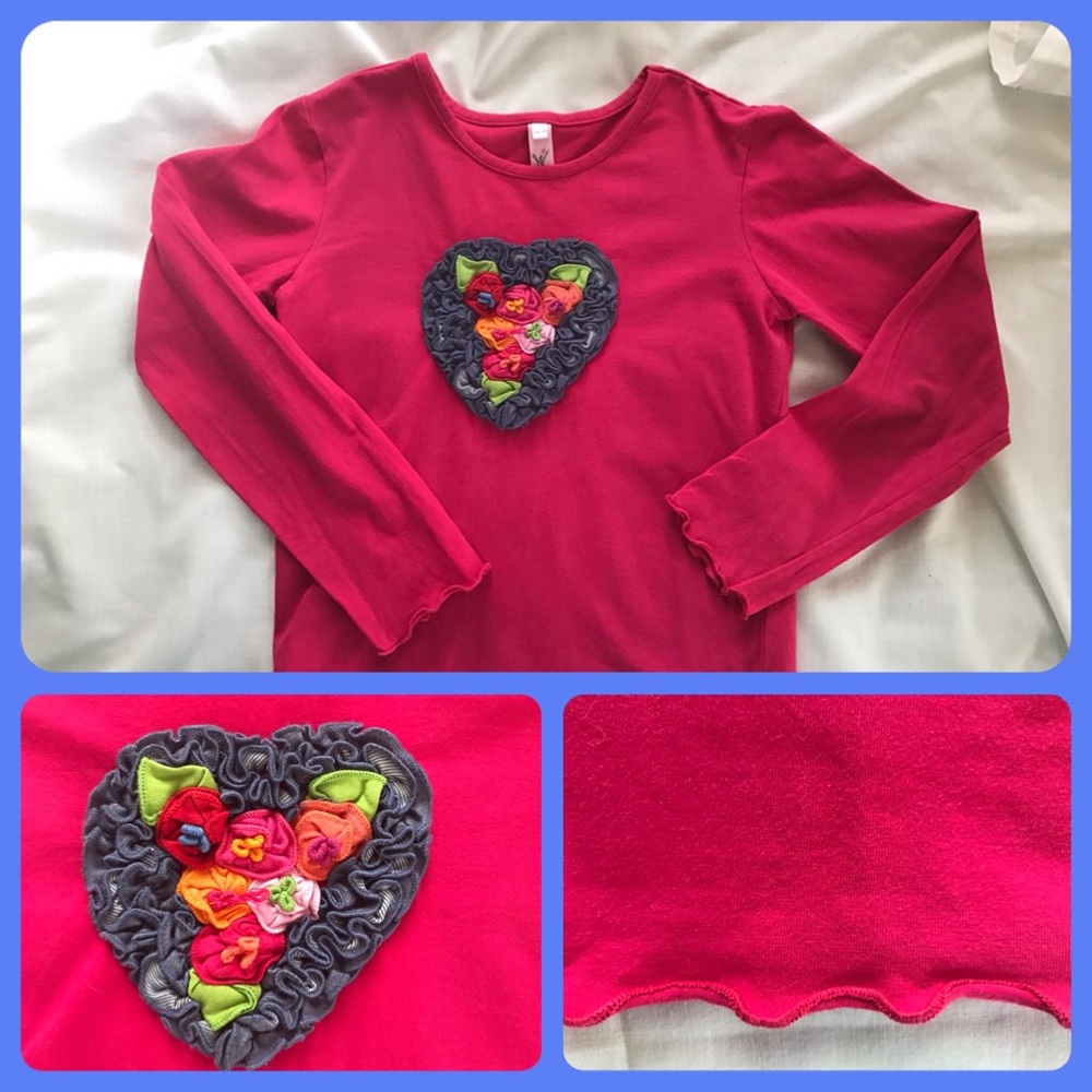 Stretchy Top with Ruffle Heart