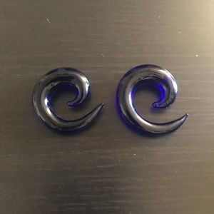 Glass gauged earrings