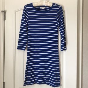 Striped 3/4 length sleeve dress