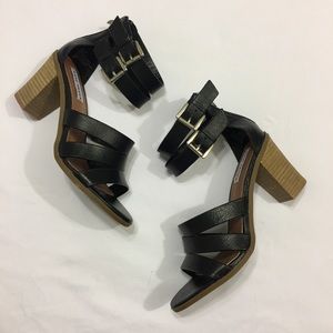 Steve Madden *Dolma* Black Leather Caged Heels