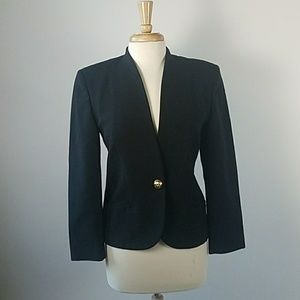 Salvatore Ferragamo black one button blazer 6
