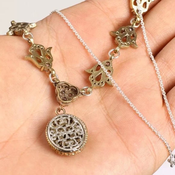 HANDMADE EMERALD TOPAZ AMETHYST SILVER NECKLACE - Picture 3 of 8