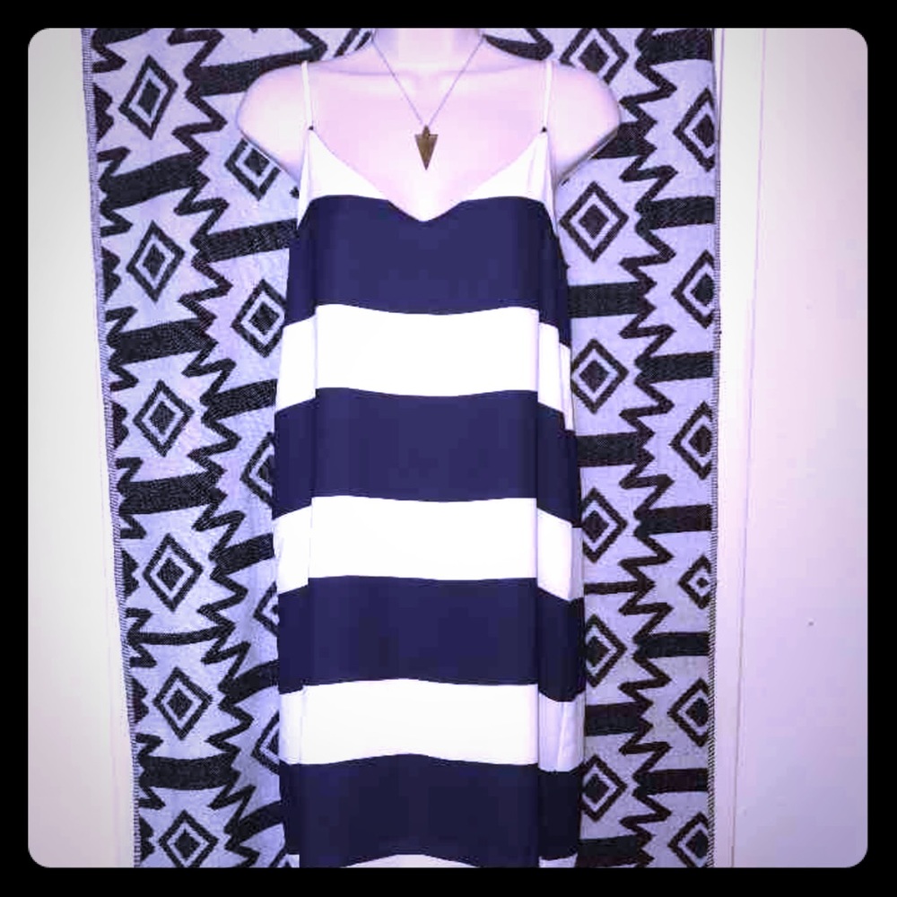 Eight Sixty Striped Navy & White Dress