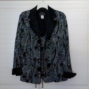 NWOT 2PC Evening Glitter Pattern Top & Jacket Set