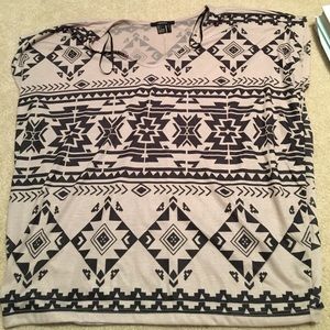 Forever 21 Tribal Short Sleeve Shirt