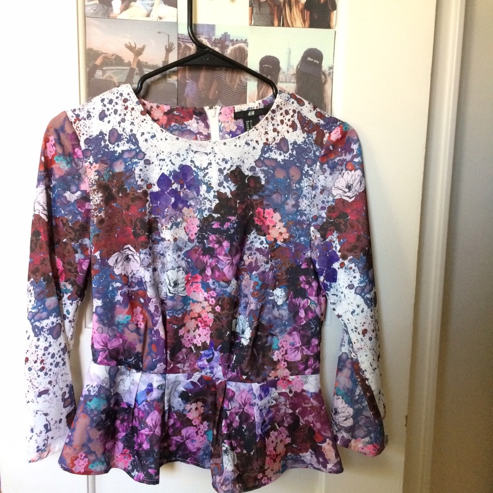 H&M Floral Peplum Top