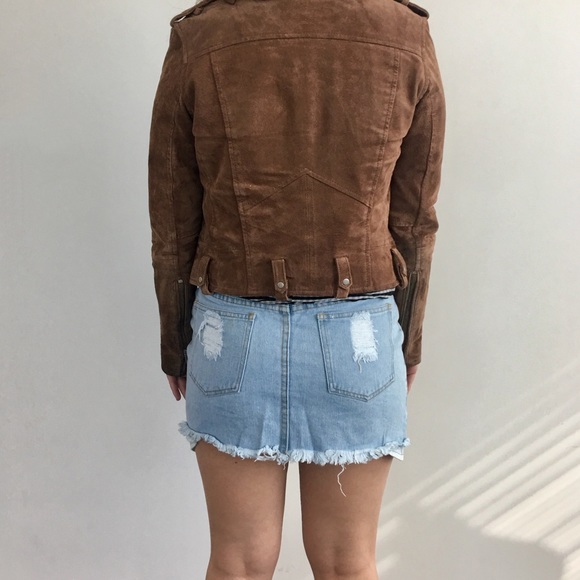 Distressed Denim Mini Skirt - Picture 5 of 8