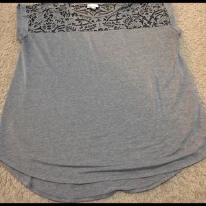 Grey Ava and viv tunic top with lace detail