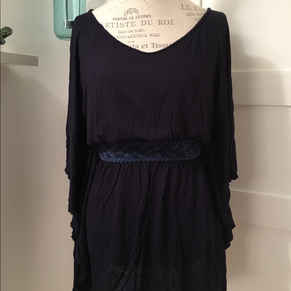 Free People Navy Batwing Tunic