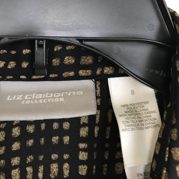 🌹Liz Claiborne Black and Tan blouse - Picture 3 of 5