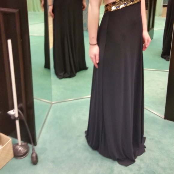Dark navy blue prom dress - Picture 4 of 4