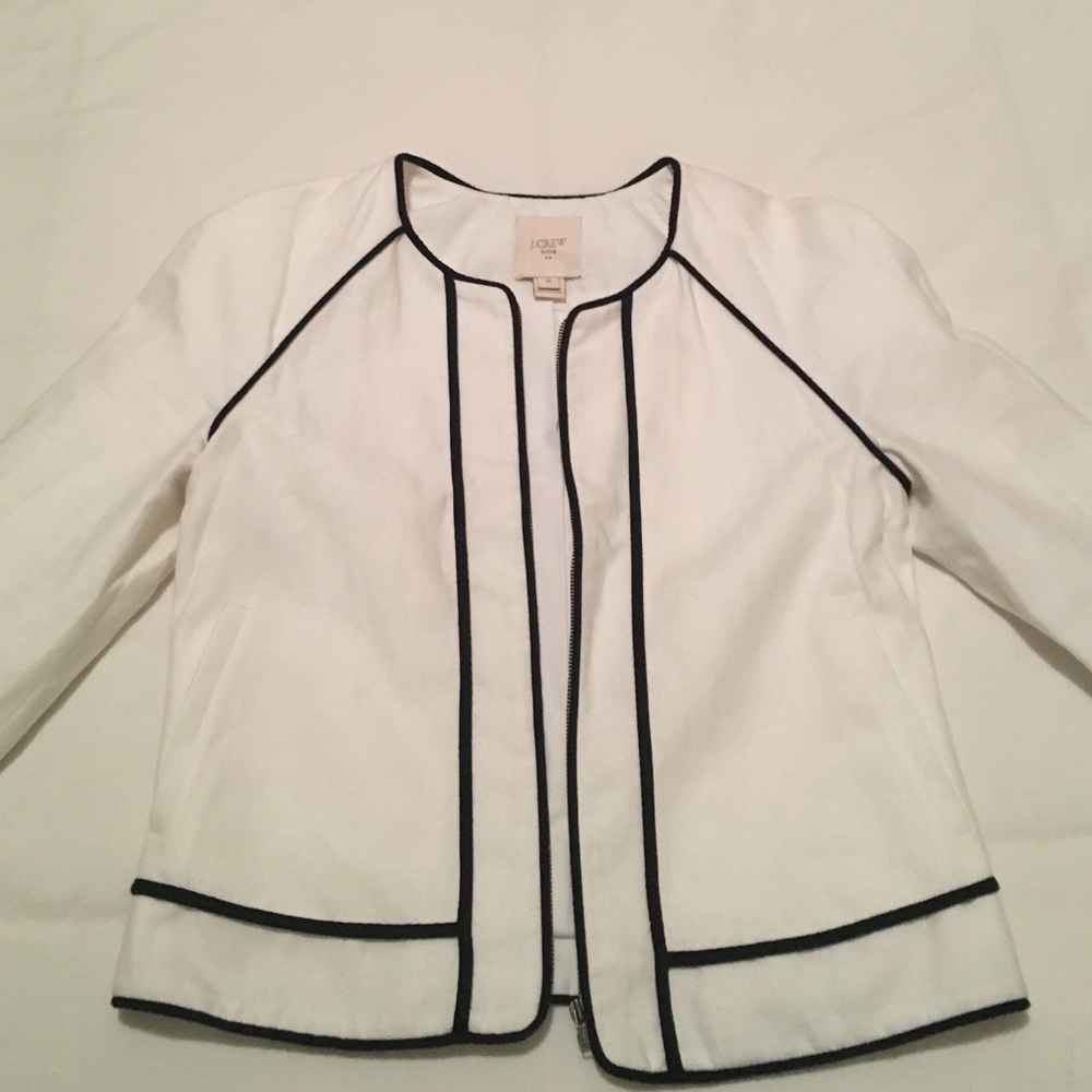 Cropped j crew blazer with zipper