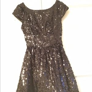 Sequin cocktail party dress black