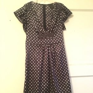 Vintage satin polka dot dress