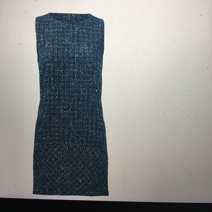 Of Mercer Blue tweed Mott shift dress