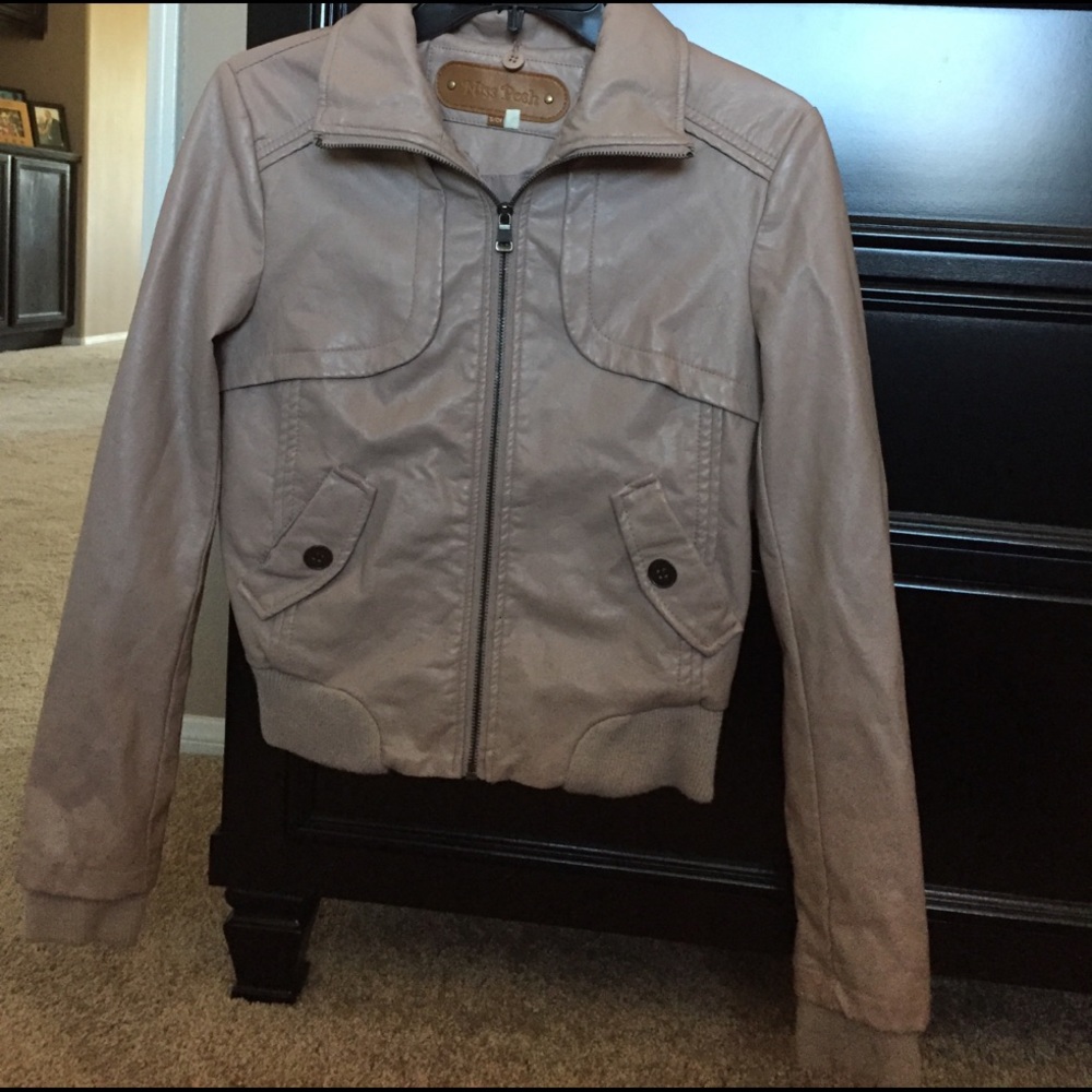 Bomber faux leather jacket. Worn once