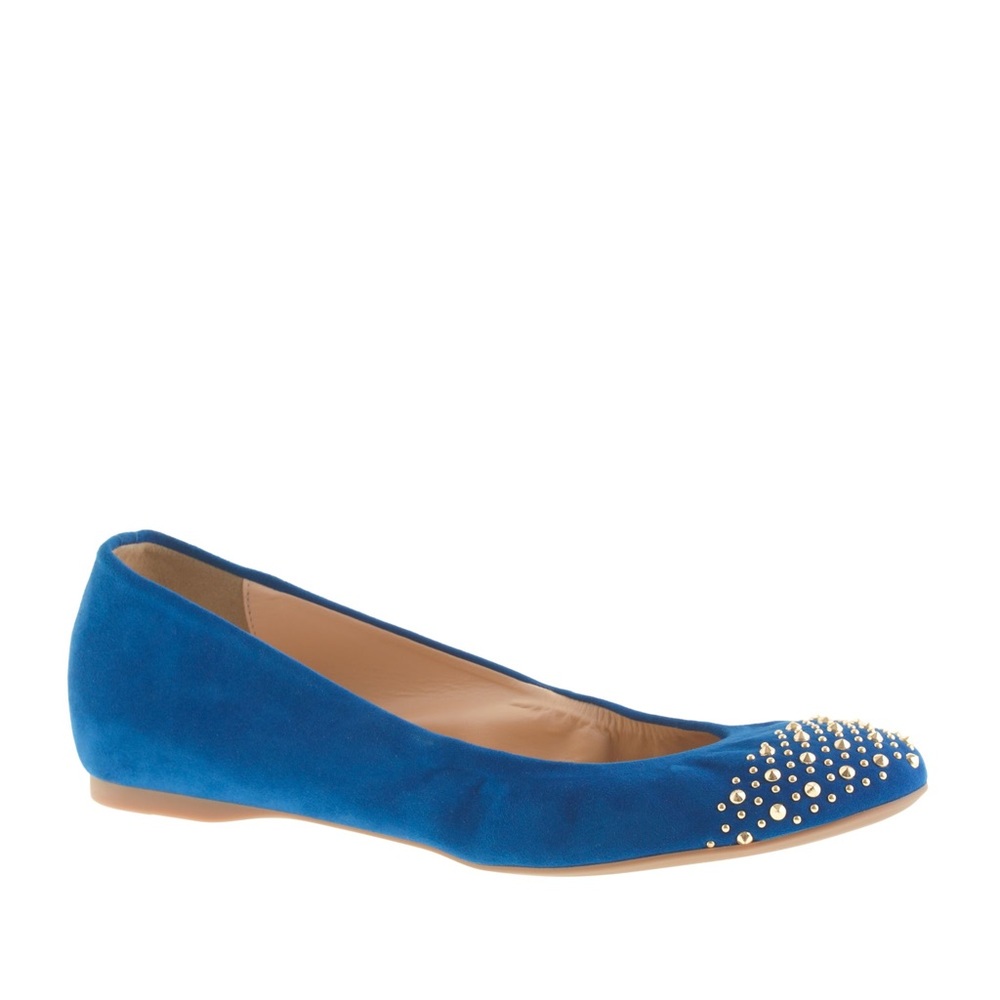 J. Crew "Cece" suede studded-toe ballet flats!