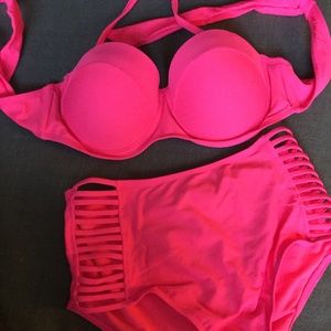 Hot Pink High Waisted Bikini 👙
