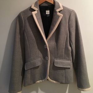 J Crew Grey and White trim Blazer sz 4