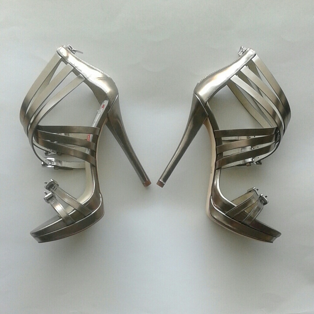 Available platform nickel metallic sandals shoes - Picture 3 of 8