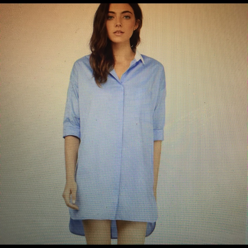 Blue collared shirt dress