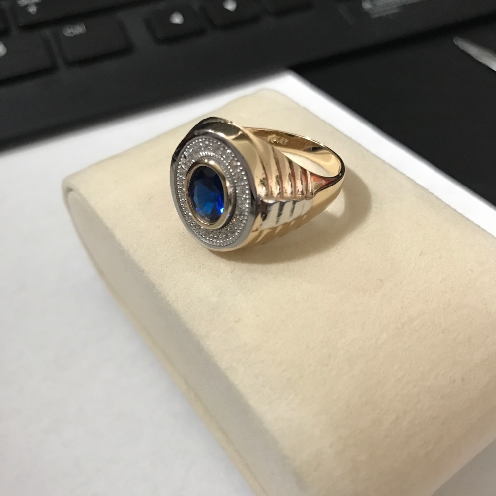 14k REAL GOLD w Simulate Diamonds