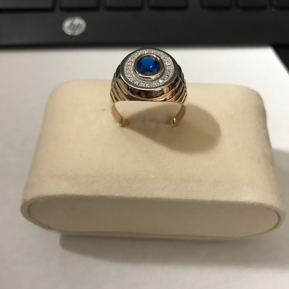 14k REAL GOLD w Simulate Diamonds - Picture 3 of 4