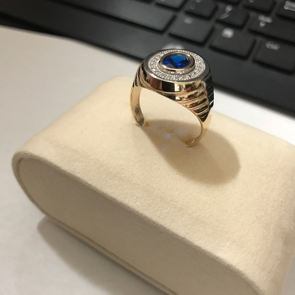 14k REAL GOLD w Simulate Diamonds - Picture 4 of 4