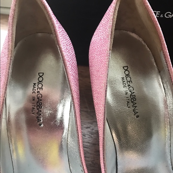 Gently Used D&G Pink Glitter Heels Sz 6.5 - Picture 3 of 8