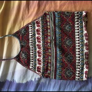 Urban Outfitters Elephant Tribal Halter Crop Top