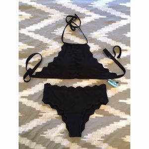 Cupshe Black Halter Bikini Set