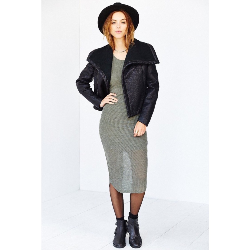 Urban Outfitters green ribbed dress