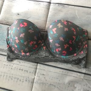 Victoria's Secret butterfly Bustier strapless bra