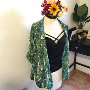 Banana leaf button down shirt