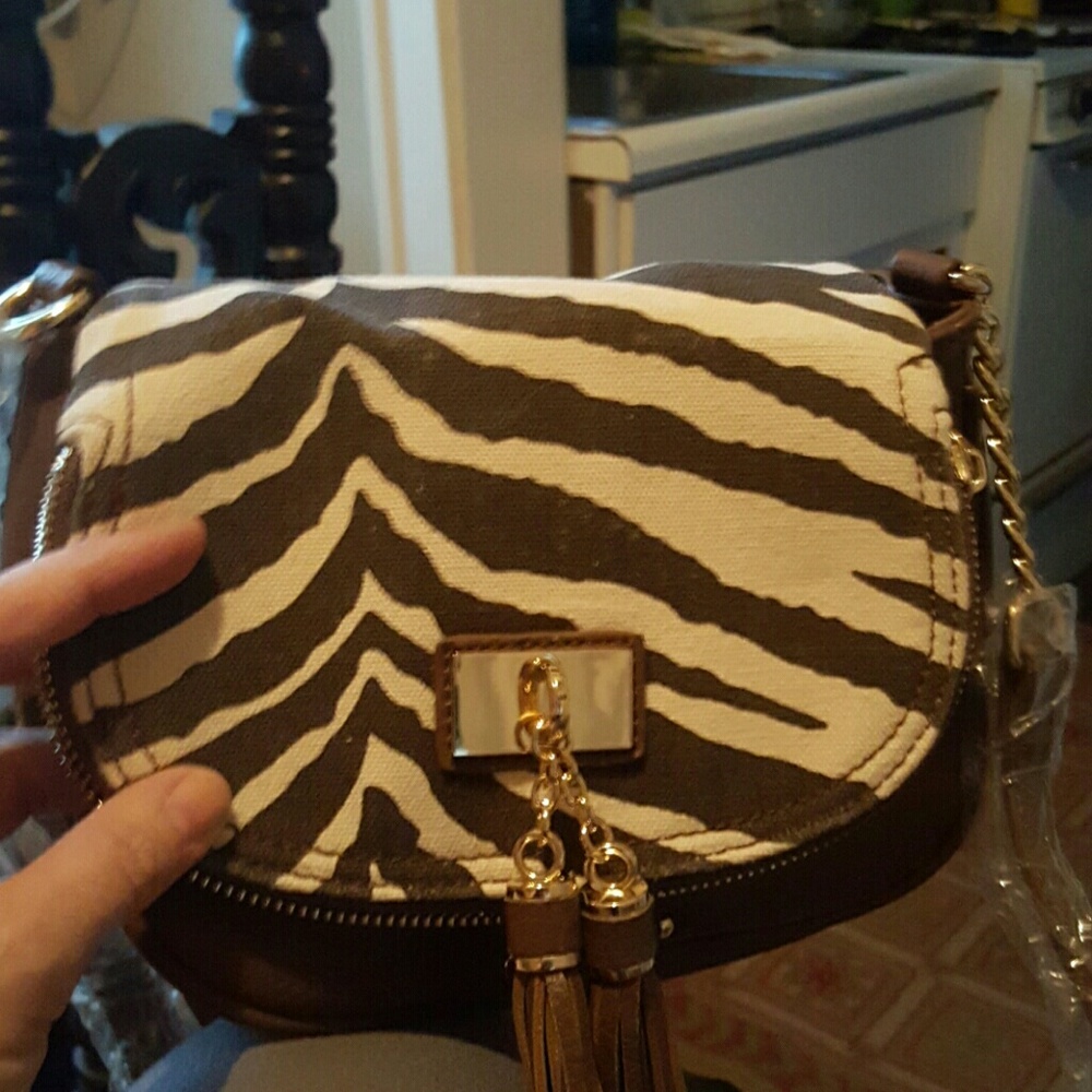 😀 SALE Animal accent Cross Body Handbag w Tassels