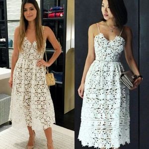 NWT Self Portrait Azaelea midi dress in white. US4