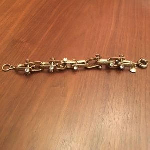 J. Crew crystal and brass link bracelet