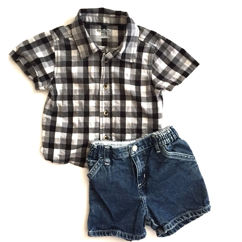Garanimals Boy's Plaid Button Down Top 18 months