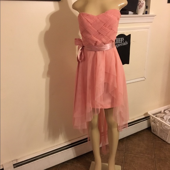Light Pink High Low Prom Dress - Picture 1 of 5