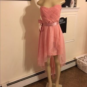 Light Pink High Low Prom Dress