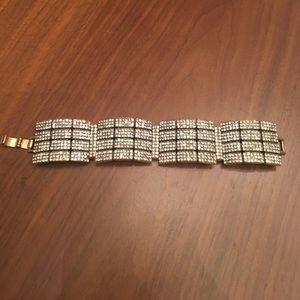 J. Crew crystal and brass bracelet Art Deco