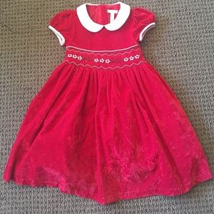 Girls red holiday dress