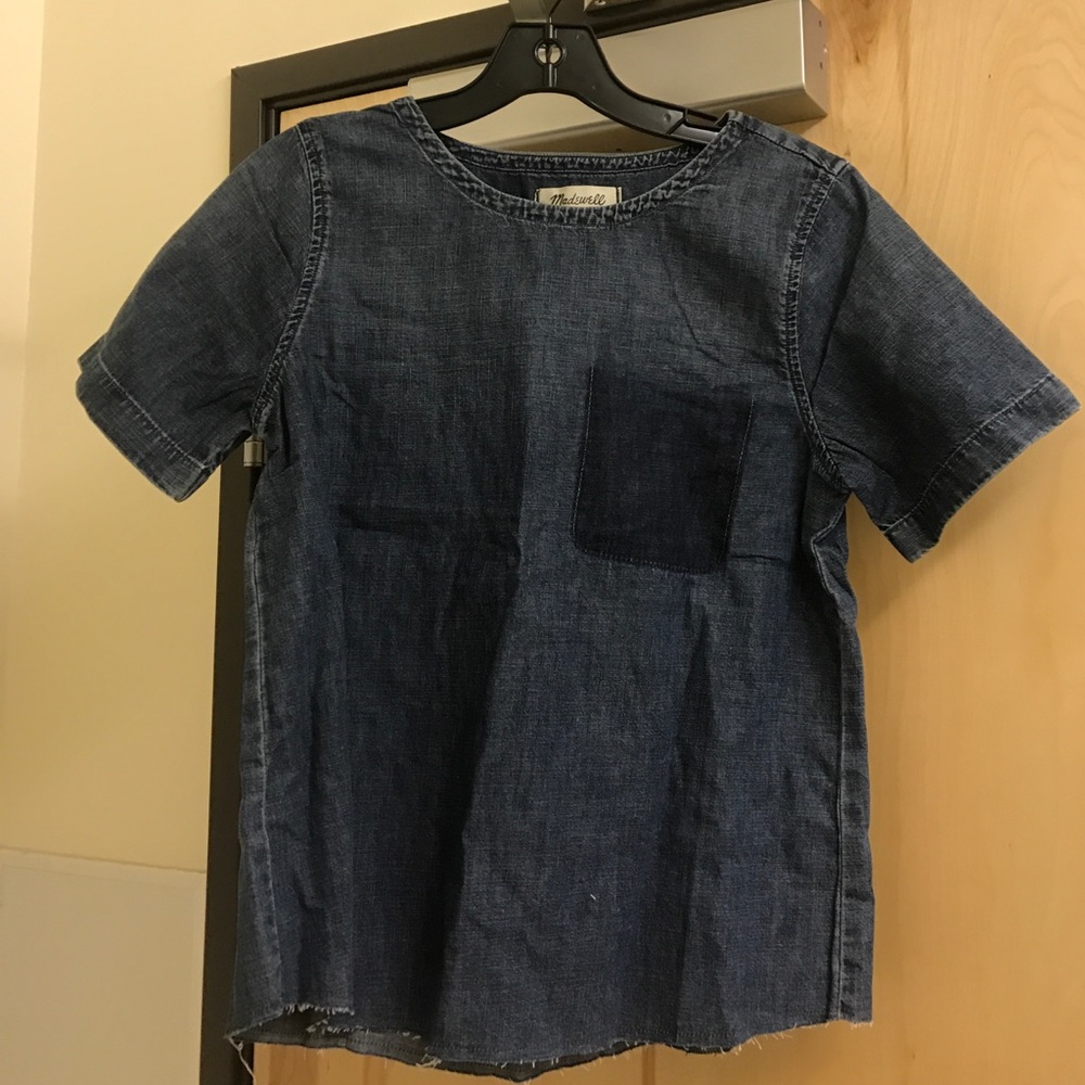 Madewell denim raw edge tee