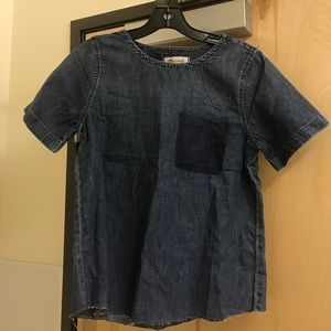 Madewell denim raw edge tee
