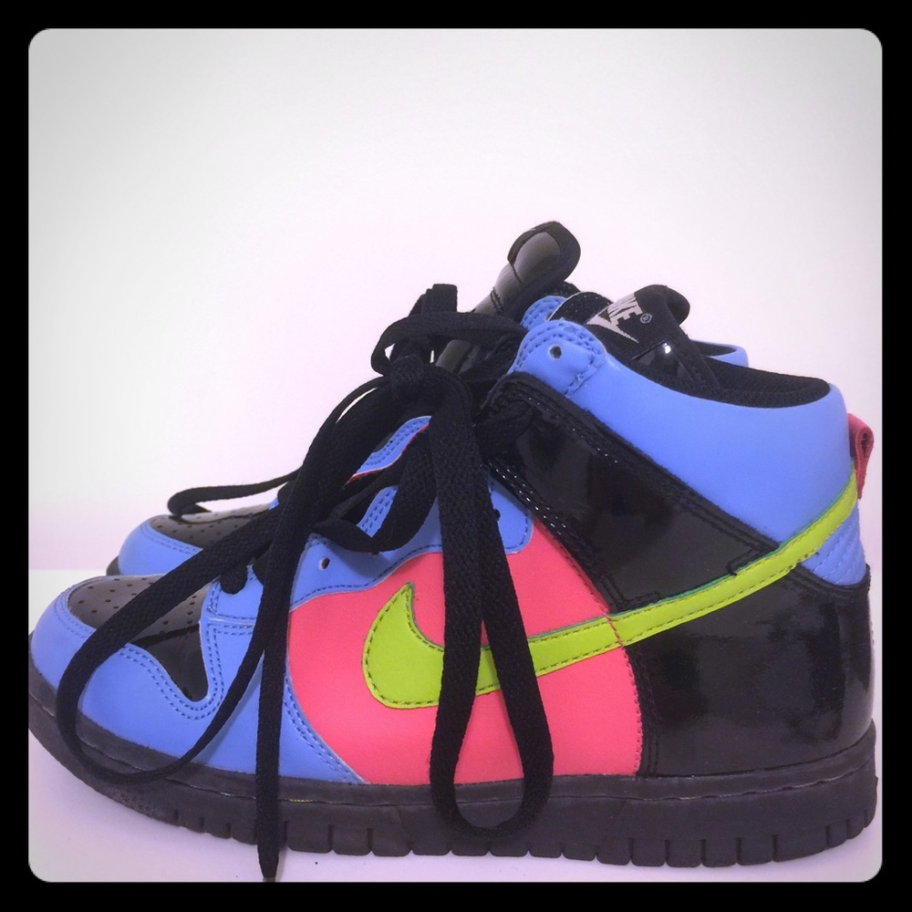 Nike Multicolor Black Patent Dunk High (GS)